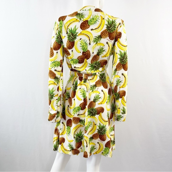 Mason Grey TROPICAL SMOOTHIE Fruit Print Classic Short Robe Women's Size M - Picture 9 of 11